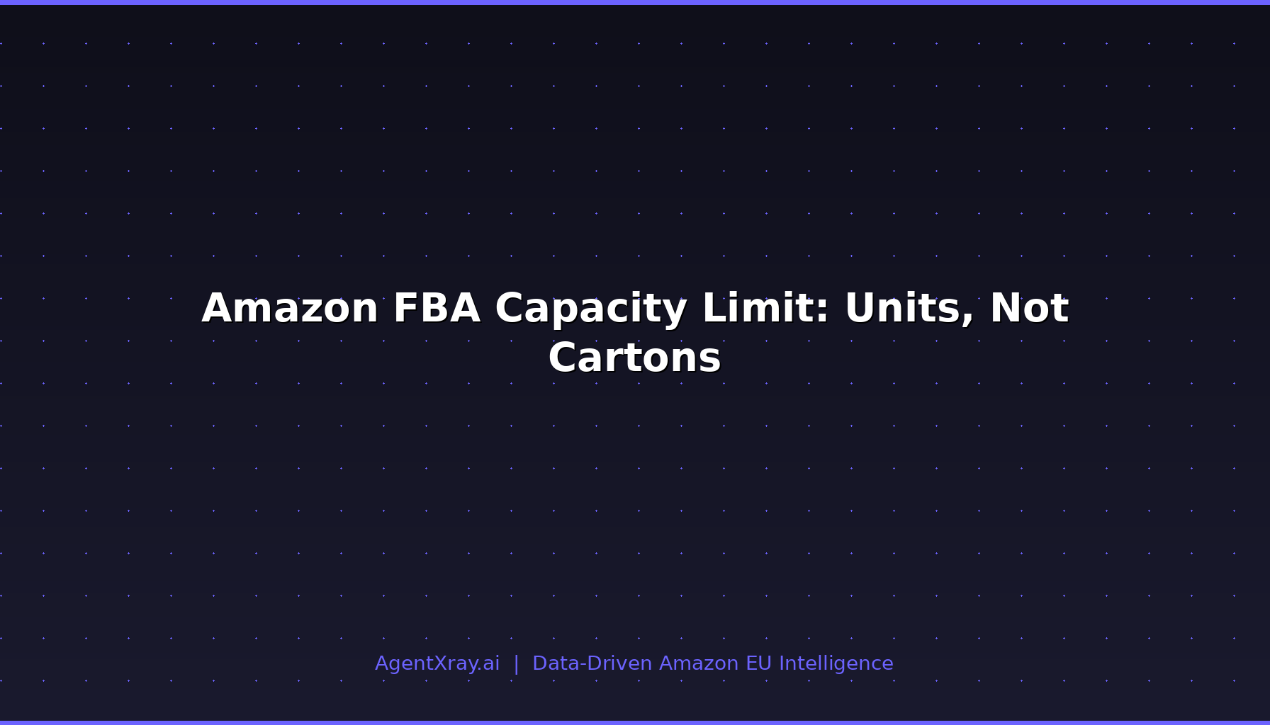 Amazon FBA Capacity Limit: Units, Not Cartons