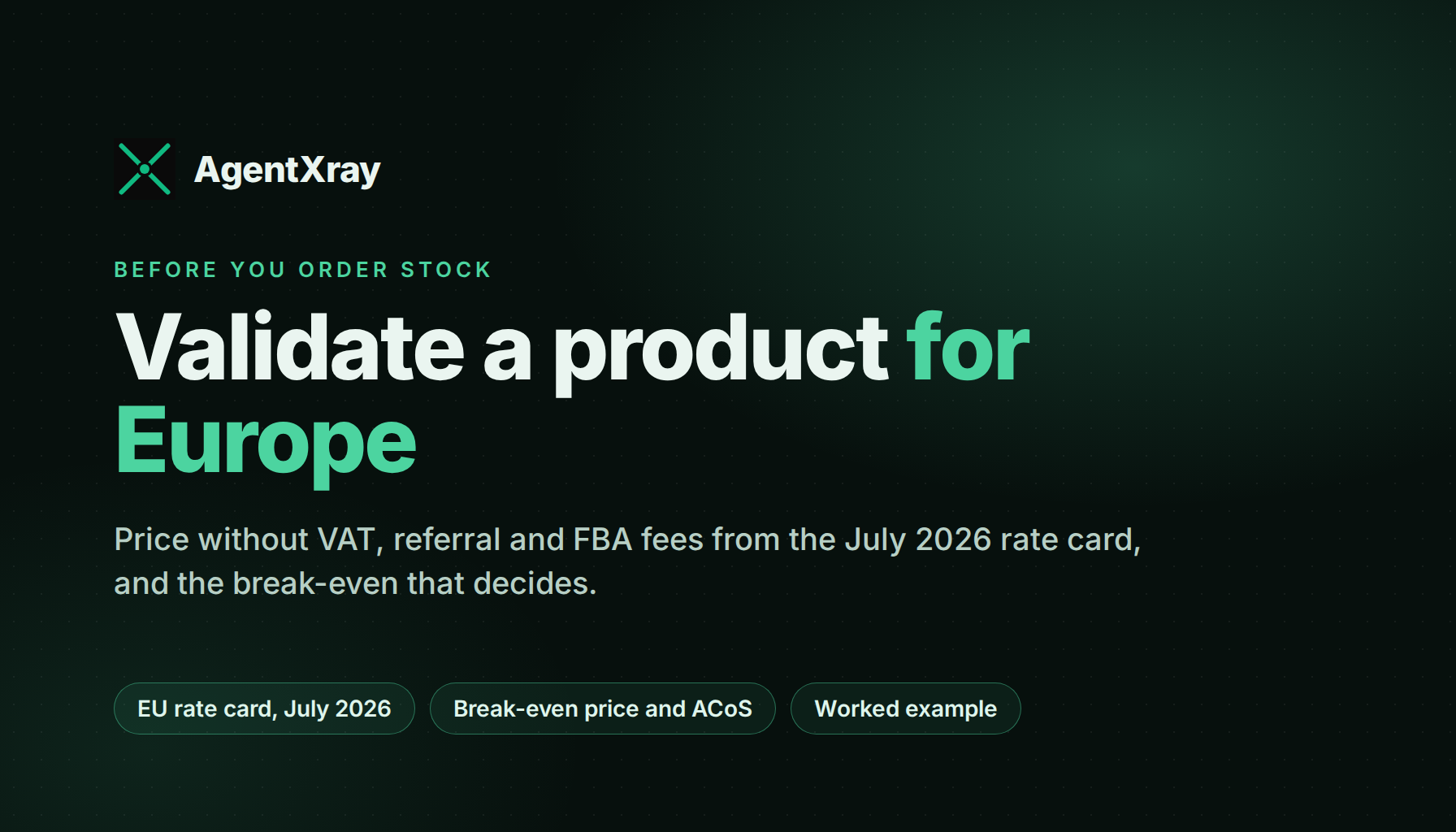 Validating an Amazon product idea for Europe from price, VAT and fees to break-even ACoS